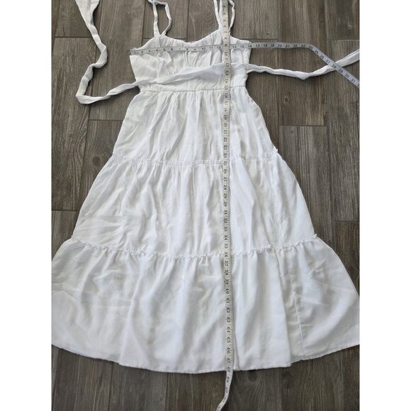 Miami For Francesca Tired White Prairie Dress With Strap In Size Medium - Picture 5 of 5
